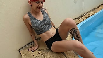 [Ass Spreading, Cream, POV] POV Only Prolapse At The Poolside